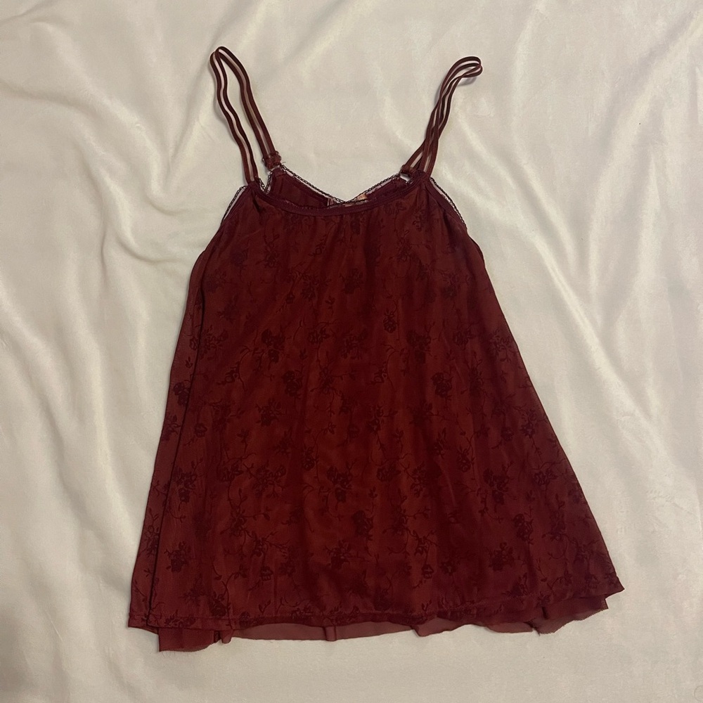 Altar'd State Burgundy Floral Camisole size S